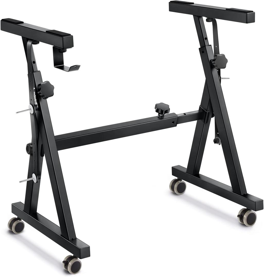 Donner Keyboard Stand, Z-style Heavy-Duty Piano Stand, Adjustable and Portable Piano Keyboard Stand, Suitable for 54, 61 and 88 Keys Electric Keyboards Digital Pianos