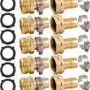 5 Set Garden Hose Repair Connector Kit with Clamps, Fit for 3/4" or 5/8" Garden Hose Fitting, Male and Female Hose Adapter, Water Hose Repair Kit