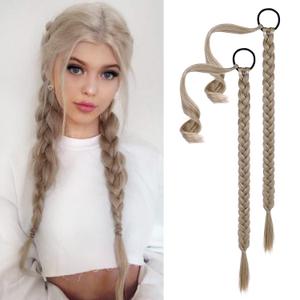 YOGFIT 2PCS DIY Braid Ponytail Extension, Long Straight Wrap Around Ponytail Hair Extensions Natural Soft Synthetic Hairpieces for Women Daily Wear (20 Inch, Ash Brown)