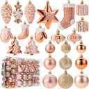 Mr. Pen Assorted Rose Gold Shatterproof Ornaments Set, 77 pcs, Bulk Ornaments for Tree
