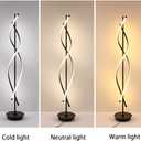 ADISUN 40W LED Floor Lamp Remote Control Dimmable Spiral Floor Lamp Indoor Tall Lamp Floor Lamps for Living Rooms Family Rooms Bedrooms Offices Lighting (Black)
