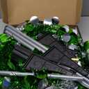 5 FT Pop Up Christmas Tree with Timer Lights and Decorations, Green Artificial Tinsel Christmas Tree with 24 Ball Ornaments, Collapsible Pencil Tree for Home, Office, Holiday Party