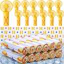 VIHOSE 12 Sets Softball Team Gifts Bulk Includes Portable Mini Handheld Fans Softball Cooling Towels and Ribbon Set for Sports Event Party Favors, Team Players, Coaches, Fans