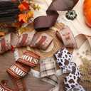 LaRibbons Fall Burlap Plaid Ribbon Wired 2 1/2" x 6 Yards 6 Rolls, Harvest Farm Ribbon for Autumn Wreath Thanksgiving Christmas Farm Gift Wrapping Home Decor