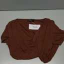 ZESICA Womens Summer Asymmetrical T Shirts Ruched Fitted Y2K Going Out Tops 2026 Spring Fashion Outfits Casual Work Blouse, Brown, L
