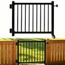 4FT Wide Galvanized Steel Deck Gate Kit Fits 36" H Railings, Cut-to-Fit Black Textured Finish Outdoor Gate with Latch & Hinges for Deck, Patio, Garden, Courtyard, Porch