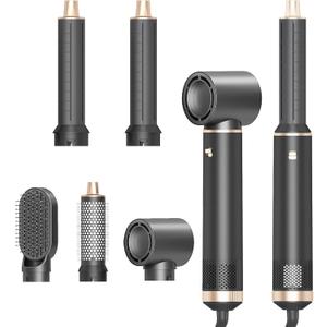 Dryhsip 5 in 1 Hair Styler & Wrap Air Curler, Low-Speed Negative Ionic Hair Tools Drying, Multi Hair Styler, Professional Blow Dryer Brush for Curling Volumizing Straightening Styling (Gray)
