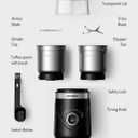 SHARDOR Electric Super Silent Blade Coffee Grinder, Timed Grind Control Rotary Knob, Adjustable Coarse to Fine for Coffee Beans, Spices & Herbs, with 2 Removable Stainless Steel Bowl, Black