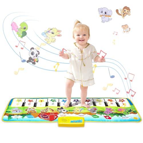M SANMERSEN Piano Mat, 39.5" X 14" Musical Mat Floor Piano Keyboard Mat 8 Instrument Sounds Piano Mat for Toddlers Touch Play Dancing Mat Toy for 1 2 3 Year Old Boy and Girl Gifts