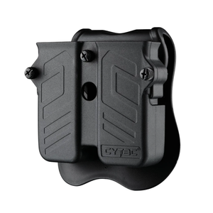 Double Magazine Pouch Fit 9mm 10mm .40 .45 Caliber Dual & Single Stack Magazines - Universal Mag Holder | Polymer Paddle Holster | Adjustable Size & Cant | Ambidextrous | Outside Waistband