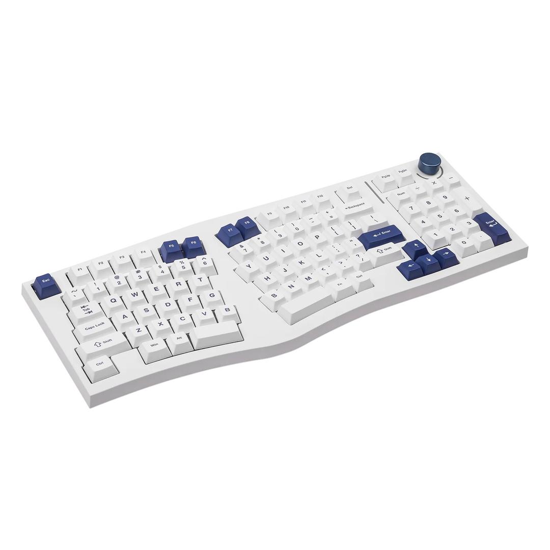 Feker Alice98 Ergonomic 98 Keys Custom Mechanical Keyboard, VIA Programmable, USB-C Wired Gaming Keyboard, Hot Swappable, 5 Layer Paddings, Control Knob, NKRO, RGB for Win/Mac (White)