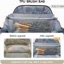 BOYATU Travel Makeup Bag Organizer Cosmetic Bag: 3 Pcs Set Make up Bags for Women with Handle - Waterproof Vegan Leather Toiletry Bags Travel Essentials Pouch with Compartments (C-04-White)