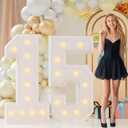 Light Up Numbers 4FT, Number 15 Light Up Sign Marquee Numbers 4 Feet Tall, Large 15 Marquee Number for 15th Birthday Party Decorations Mosaic 
Número