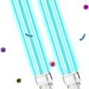 Qualirey 2 Pcs 9W UV Light Bulb Compatible with D200 Air Purifier, Air Purifier Whole House UV Light for R18, R18D R2000 Induct, UVC G23 2 Pin Base HVAC Bulb Replacement
