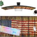 Mouse Pad 31.5 X 15.7 in, Extended Large Mat with Stitched Edges, Non-Slip Rubber Base, Home Office Desk Decor Accessories for Computer Laptop Work Gaming (Retro Wood Old USA Flag)