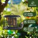 Kingsyard Squirrel Proof Suet Feeder, Cage Bird Feeders for Outdoors Hanging, All Metal, Double Suet Cake Capacity, Tray & Weatherproof, Black