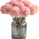 Artificial Flowers Chrysanthemum Ball Flowers Bouquet 10pcs Present for Important People Glorious Moral for Home Office Coffee House Parties and Wedding (Light Pink)