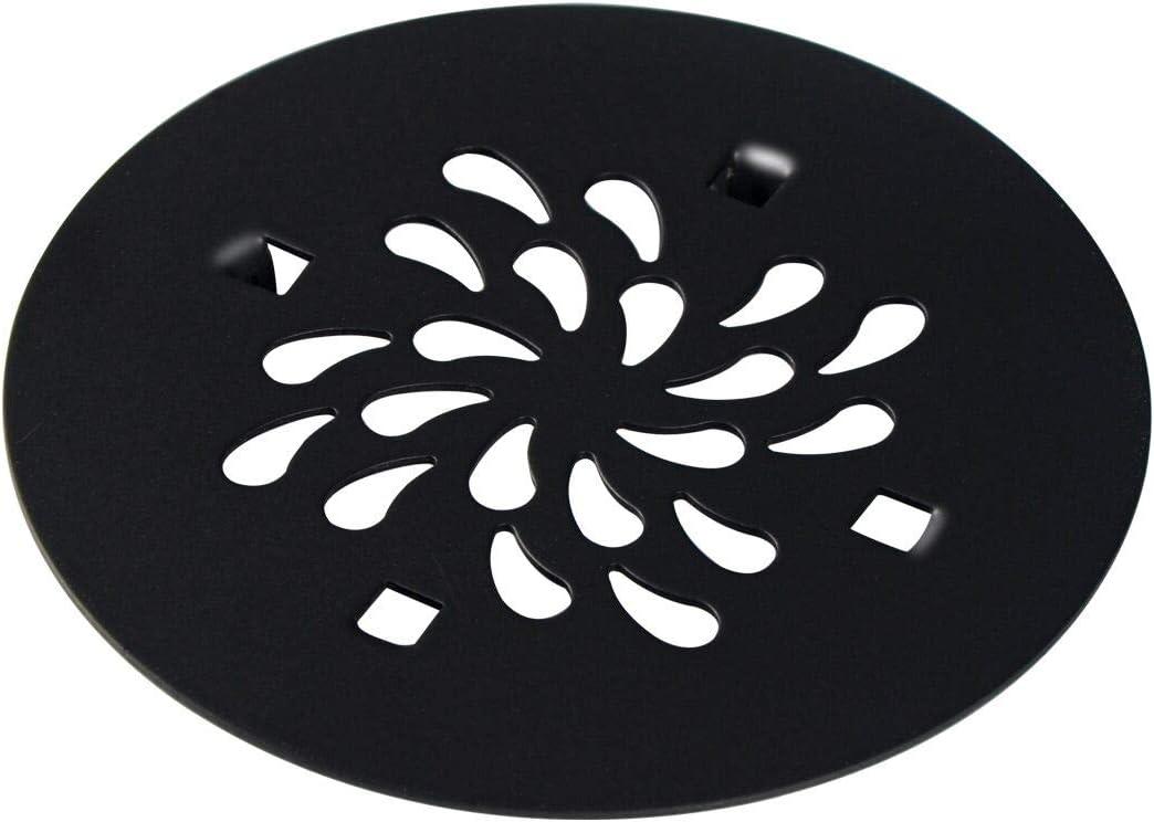 Shower Drain Cover (4-1/4 in Round) Replacement |Custom Drip Drain Grate | Shower Base Strainer Grid (Matte Black)