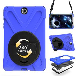 Shockproof Case for Samsung Galaxy Tab A 9.7'' 2015 (SM-T550 T555 SM-P550 P555),Portable Heavy Duty Tablet Cover with 360 Rotating Stand Handle Strap & Shoulder Belt Carrying Case (New Blue)