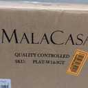 MALACASA 3 Tier Serving Trays for Party, 14 Inch Porcelain White Trays for Serving Food, Dessert Stand with Collapsible Gold Metal Rack