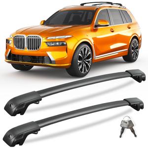 KINGGERI 300lbs Lockable Roof Rack Cross Bars Compatible with BMW X7 G07 2019-2026 with Raised Side Rails, Heavy Duty Aluminum Roof Rails Crossbars Cargo Luggage SUV Accessories