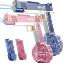 2Pcs Electric Water Guns Water Gun Electric Water Gun Gun Toy High Capacity 500+ Range Up to 32 FT Range Summer Outdoor Swimming Pool Water Toy for Adults Kids - Blue Pink