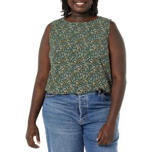 Amazon Essentials Women's Regular-Fit Sleeveless Layering Tank Top, Crew Neck (Green, XS)