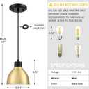 3 Pack 1 Light Industrial Hanging Indoor 6" Mini Kitchen Island Pendant Ceiling Light Fixtures,Black Brushed Bronze Finish for Bar Dining Room Corridor Living Room (Black Gold 6" Shade Cord)