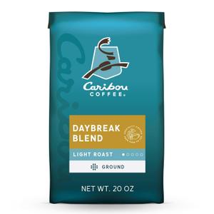 Caribou Coffee, Light Roast Ground Coffee - Daybreak Morning Blend 20 Ounce Bag (EXP 02/01/26)