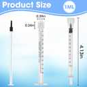 50Pack 1ml/cc Luer Lock Syringe without Needle, Plastic Syringe with Caps for Liquid, Sterile Individually Wrapped