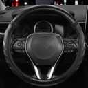West Llama Truck Steering Wheel Cover for Ford F-150 F-250 F-350 Expedition Ram 1500 2500 3500 Tacoma Tundra, Anti-Slip Grip, 15.5-16 Inch Large Car Steering Wheel Cover (Large Size-Black)