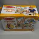 Melissa & Doug Wooden Shape Sorting Grocery Cart Push Toy and Puzzles - Pretend Play Grocery Toys, Sorting and Stacking Toys for Infants and Toddlers Ages 1+ - FSC-Certified Materials