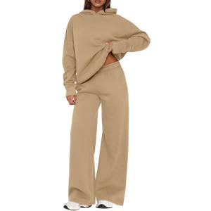 PRETTYGARDEN Womens Sweatsuits 2 Piece Set 2026 Casual Winter Long Sleeve Hoodie Loose Wide Leg Sweatpants Fall Tracksuit, XXL 