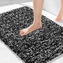 Amazon.com: Yimobra Bath Rugs for Bathroom 32x20, Ultra Soft and Water Absorbent Bath Mats, Non Slip Plush Shower Rugs, Microfiber Thick Matts for Bathroom Floor/Tub, Machine Washable, 32"x 20", Black and White : Home & Kitchen