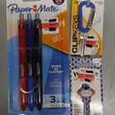 Set Of 3 ( 3 Pens 0.7 mm Gel + Hillman Clip KEY-66-KW1-ASST + Hillman Group Rsc WACKEY-68-SC1-HOME-RWB )