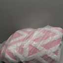 OHWPEAT Shaggy Area Rugs Cozy Soft Memory Foam Carpets, 3x5 FT Fluffy Rug for Living Room Bedroom Kids Room Nursery Home Decor, Washable Rugs, Non-Slip Backing Pink White Boys Girls Kids Rug