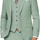 Wangyue Mens Suit 3 Piece Slim Fit Suit for Men Formal Business Suit Wedding Groom Prom Tuxedo Dinner Party, S