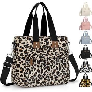 Insulated Lunch Box for Women & Men - Large Thermal Lunch Bag Women with Removable Shoulder Strap, Reusable Lunch Cooler Tote Bags Purse for Adults Work, Picnic, Hiking, Beach, Travel, MediumLeopard