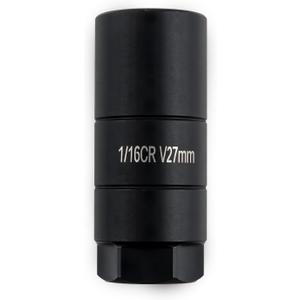 27mm Oil Pressure Sensor Socket, 3/8" Drive, 1 1/8" Hex Wrench, Black, 3.15" H x 1.33" W x 1.33" D, Chrome Molybdenum Steel