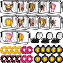 36 Pcs Softball Ice Cream Drip Gifts for Women 12 Softball Makeup Bag Bulk Cosmetic Bag Sport Team Gifts with 12 Sport Hair Scrunchies 12 Round Portable Folding Brush Mirror for Coach Team