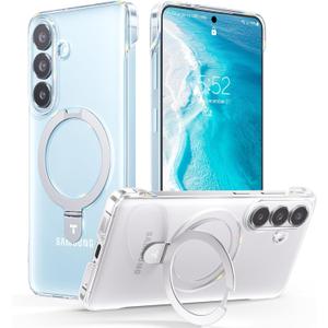 TORRAS Ostand Slim Magnetic Stand for Samsung Galaxy S26+ Plus Case 6.7" [Non-Yellowing] [Fit for MagSafe] [Open-Edge Design] Adjustable Kickstand Protective Case for Galaxy S26 Plus Case, Clear