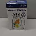 Aofmee 100 Oz Glass Pitcher, 3L Water Pitcher with Lid, Iced Tea Jar with 304 Stainless Steel Lid and Spout, Heat Resistant Jug for Sun Tea, Water Carafe for Cold or Hot Beverage Serveware Juice