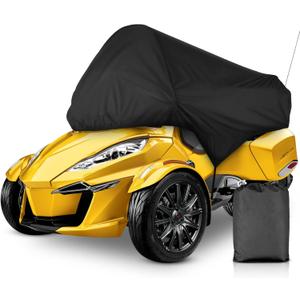 XYZCTEM Can-Am Spyder RT Cover,Outdoor Waterproof Sun & Heat Protection Half Cover, Compatible with Can-Am Spyder RT 2010-2019 Limited, Black, XL