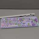 Atelus Computer Wired Keyboard, Plug Play USB Full-Size Keyboard with Large Number Pad, Caps Indicators, Foldable Stands, for Windows 7/8/10 PC Laptop (Purple Colorful)