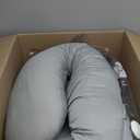 Momcozy Pregnancy Pillows with Cooling Cover, U-Shaped Full Body Maternity Pillow for Side Sleepers 57 Inch - Support for Back, Hip, Belly, Legs for Pregnant Women (Grey- Cooling Fabric)