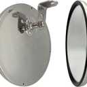 8 Inch Convex Mirror Round Blind Spot Stainless Steel For Truck bus Atv RV Utv "L" Adjustable Bracket