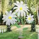 Giegxin Large Daisy Flowers Artificial 5.9 ft Giant Silk Flowers Decoration Spring Big Daisy Decor with Stand for Birthday Party Garden Office Home Wedding Graduation Display