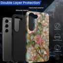 Case for Samsung Galaxy S23, Hybrid Heavy Duty 2 in 1 Full Body Rugged Shockproof Protection Glossy Case for Samsung Galaxy S23 Wildflower Stained Glass Garden