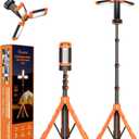 Saker Portable Camping Light with Stand 73.2" Rechargeable Work Light 800/3200 Lumen 4000/6500K Dimmable Camping Light for Outdoor Work, Power Outages, Fishing LD10 Orange