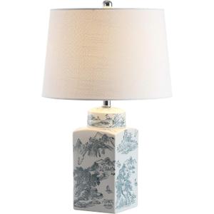 JONATHAN Y JYL5052A Audrey 24.5" Chinoiserie LED Table Lamp Cottage French Country Bedside Desk Nightstand Lamp for Bedroom Living Room Office College Bookcase LED Bulb Included, Blue/White